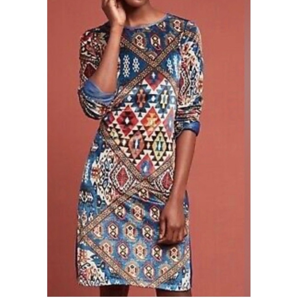 Aldomartins Anthropologie Geometric Velvet Dress S Southwestern Whimsigoth